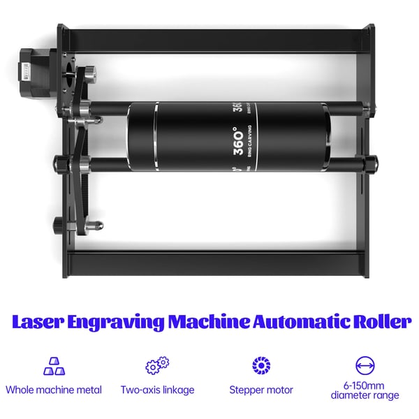Lasergraver Rotationsrulle, Gravering af cylindriske objekter, Bred kompatibilitet