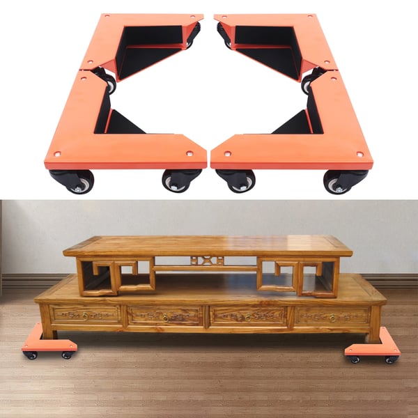 Møbeltransportør, Tungt Udstyr, 4-Hjul Design,Appelsin