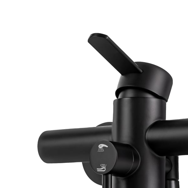 Holdbar vægmonteret vandhane, 360° roterbart design, dual temperaturkontrol, flere udløbsmuligheder