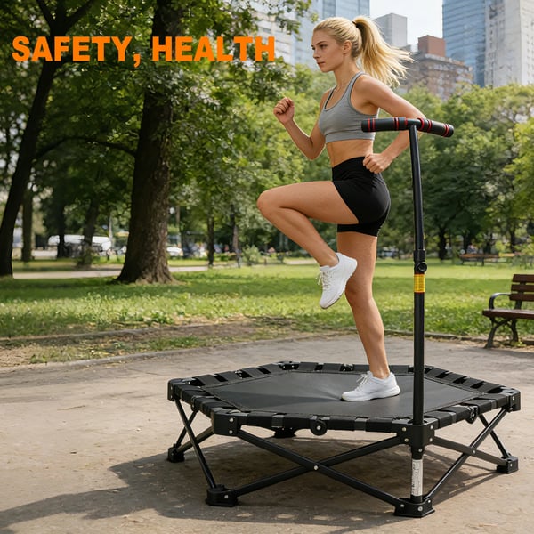 Foldbar trampolin, 36 tommer i diameter, 220 lbs vægtkapacitet, Stålramme, Stille rebound, Indendørs brug