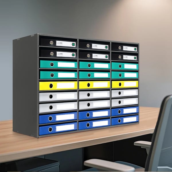Litteraturorganisator, 27 rum, 31,5*12*21,69 tommer, Belastningskapacitet 50 kg, Fremstillet af PVC, Moderne stil