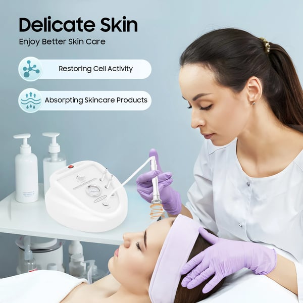 Diamant Mikrodermabrasion Maskine, 9 Diamant Hoveder, Justerbart Sug,Hvid