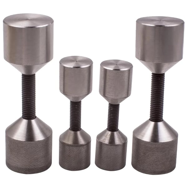 Flange To Huls Stifter, 1-1/8 tomme Diameter, 1-5/8 tomme Diameter, Kompatibel med 3/8 til 1,0 tomme Bolt Huller