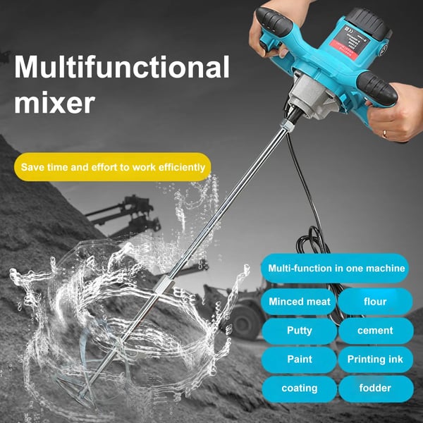 Industriel Mixer, 2100W Motor, 6-Trins Justerbar,EU, Blå
