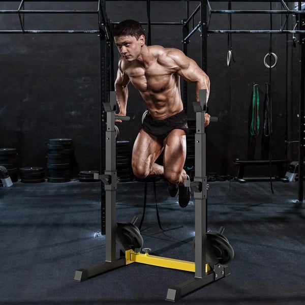 Squat Rack, Understøtter op til 250 kg, Højdejusterbar 98-156 cm, 3-i-1 Multifunktionelt Design, 13 Højdejusteringsniveauer