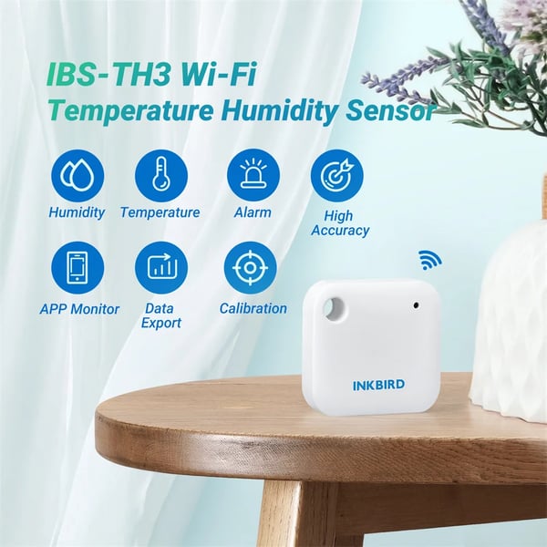 Temperatur- og fugtighedssensor, Wi-Fi-aktiveret, overvågning i realtid,IBS-TH3 WIFI