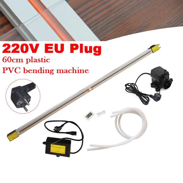 Acrylplast PVC Bøjemaskine, 600 mm Varmebredde, 800 W Effekt, 250-420 °C Temperaturinterval, 6 mm Bøjetykkelse, 60 cm x 5 cm x 4 cm Dimensioner