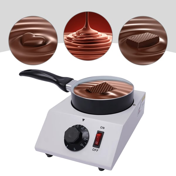 Chokolade Smelter, Non-stick Keramisk Gryde, Justerbar Temperaturkontrol,HVID