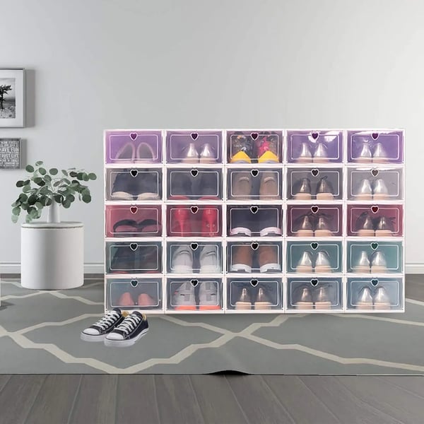 Skoförvaringslåda, Stapelbar Design, Hållbara Material,LILA