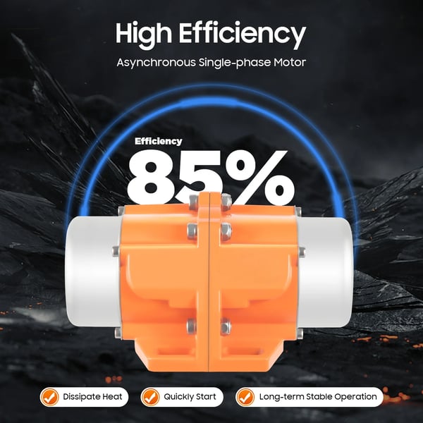 Vibrationsmotor, 60W effekt, 3000RPM hastighed, IP65 vandtæt klassifikation,Appelsin