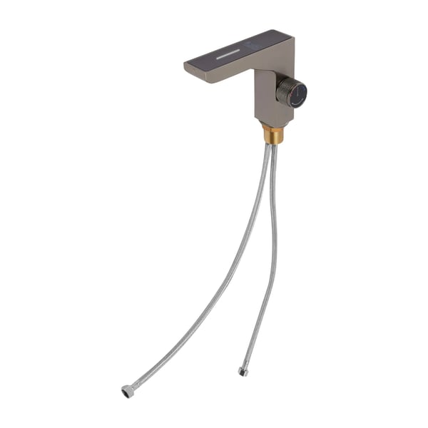 Basinarmatur, Connector, LED Temperaturdisplay, Moderne Design,Grå, G1/2