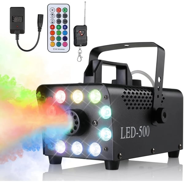 Tågemaskine, 500 Watt, 220 Volt, 5000-7000 kubikfod pr. minut, Fjernbetjeningsområde 12 meter, Egnet til 9-16 kvadratmeter
