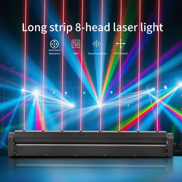 Bevægelseshoved Laserlys, 60W Effekt, DMX Kontrol,EU stik, Kun rød
