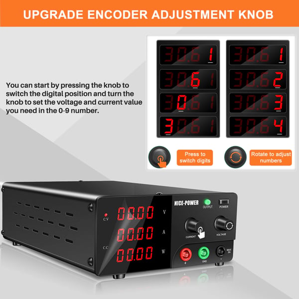 Strømforsyning, Justerbar Udgange, RS-232 Kommunikation,120V 10A 1200W, RS-232 Port, R-SPS12010-232
