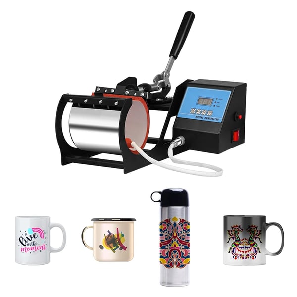 Kop Varmepresser, Højkvalitets aluminium og silikone, Passer til 11oz og 17oz krus, LCD kontrolpanel med automatisk regulering