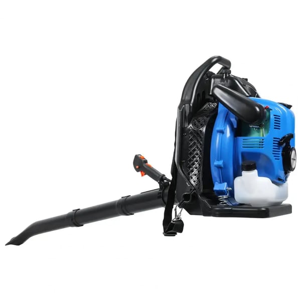 Bladblæser, 4-taktsmotor, 75,6 cc slagvolumen, 750 CFM luftstrøm, 2,6 kW effektudgang, 1,9 L brændstoftank