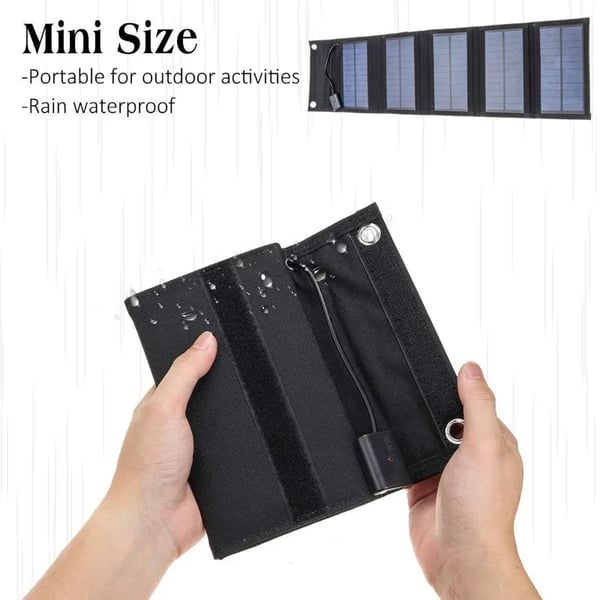 Solpaneloplader, Kompakt Design, Effektiv Strømudgang,15W5 fold solarpanel