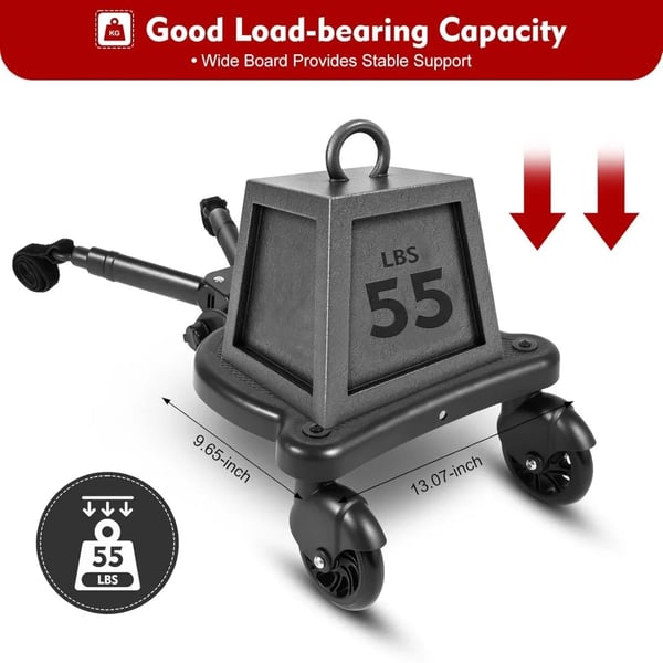 Pram Pedal Adapter, Dimensioner 55x33x36 cm, Maksimal belastning 25 kg, Egnet til alderen 3-7, Universel kompatibilitet, Aftageligt sæde