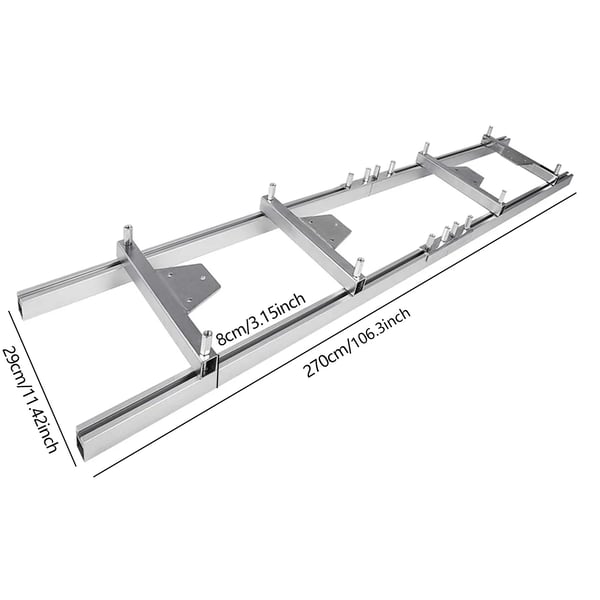 Kædesavsmølle, Aluminiumlegering, 29x8x270 cm Dimensioner, Inkluderer 6 Firkantprofiler, Bruttovægt 8,41 kg, Bærbart Design