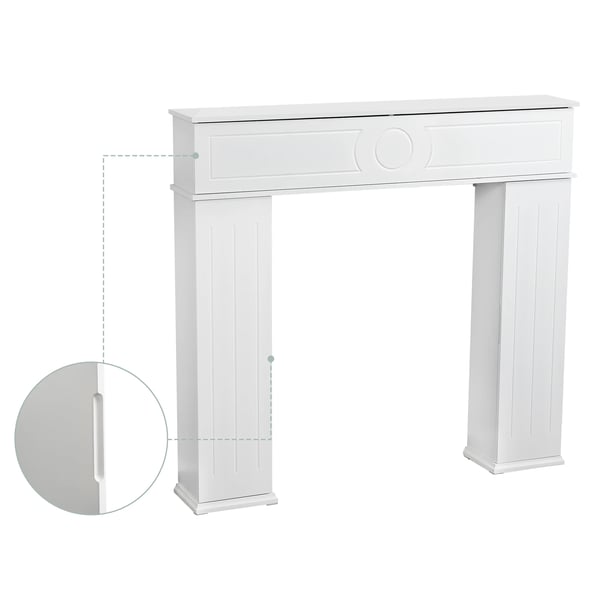 Eldstadskonsol, Dold Förvaring, Platsbesparande Design, Vit