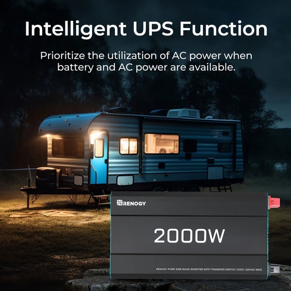 Inverter, 2000W kontinuerlig effekt, 4000W spids, UPS-funktion