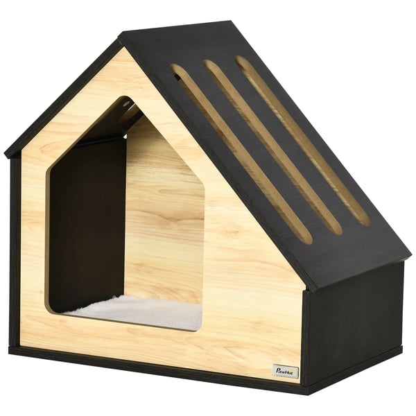 Katte- og hundeseng, hyggeligt design, håndvaskbar,sort