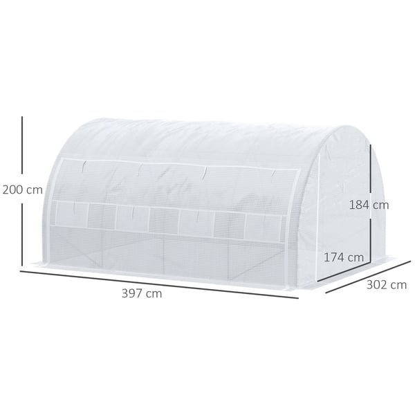 Puutarhan kasvihuone, 4m x 3m x 2m, vedenpitävä