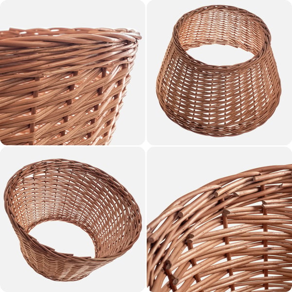 Flettet Juletræsstativ Dæksel, 55 cm Diameter, Naturlig Brun Farve, Letvægtsdesign, Holdbar Konstruktion, Alsidig Brug