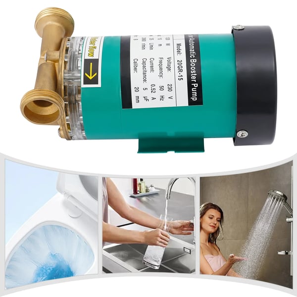 Trykforstærkningspumpe, 120W Effekt, 25L/min Flow Rate,Blå