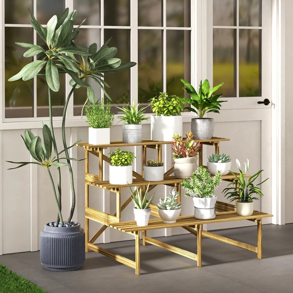 Plantehylde, Tre-trins design, Rådresistent træ,120 × 80 × 78cm