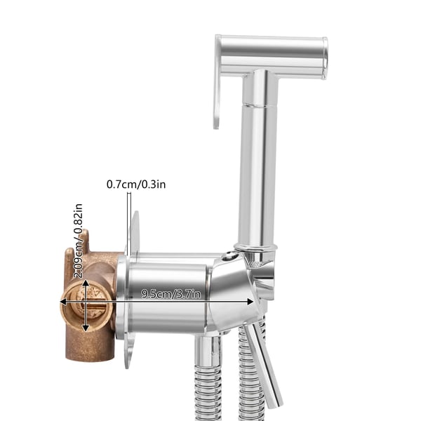 Håndholdt bidet sprøjte, vægmonteret, justerbar vandtemperatur,Lys Grå