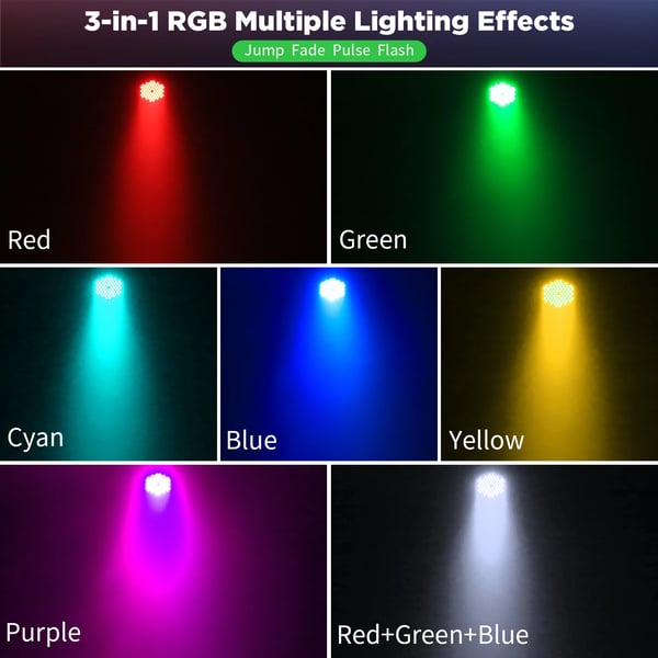 LED Parivalo, RGB Monivärinen, DMX512 ja Kauko-ohjaus,ZQ01138-4Kpl, EU Plug