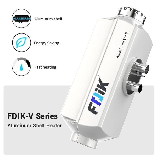 Diesel Parkervarmer, 5000W Effekt, Aluminium Materiale, Drejekontakt Kontrol, CE Certificeret, Kompatibel med Biler og Campingvogne
