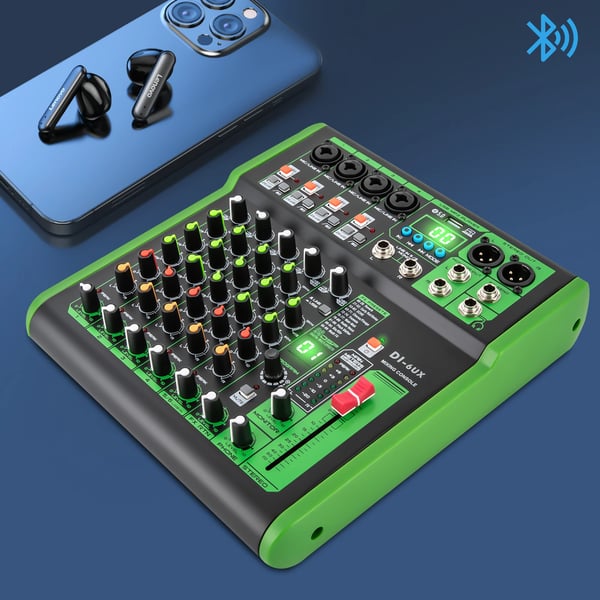 Lydmixer, 99 DSP-effekter, USB- og MP3-forbindelse,Sort