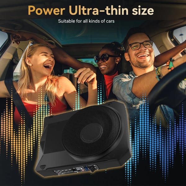 Under-sæde Subwoofer, 1000W Nominel Effekt, Kompakt Design, 12V Spænding, 2.8Ω Impedans, Frekvensområde 20 Hz – 200 Hz