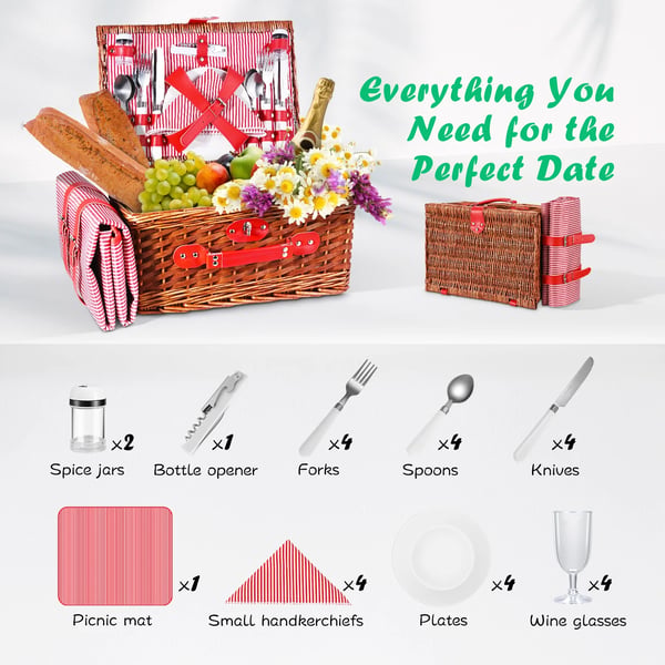 Picknickkorg, Hållbara Material, Organiserad Förvaring,Rosa
