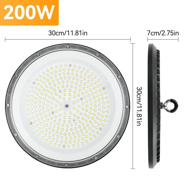 LED-ylävalaisin, IP65-luokitus, energiatehokas muotoilu, 200W