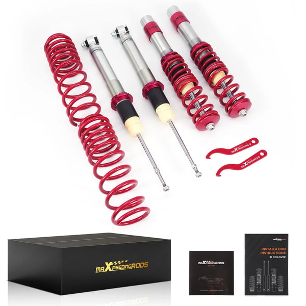 Coilover affjedringsstøddæmpere, justerbar køre højde, højtydende fjedre,Rød