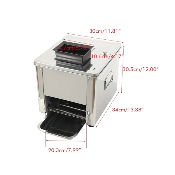 Kødhakker, 850 W Effekt, 220 V Spænding, 310 omdr./min Hastighed, 3,5 mm Klingeafstand, 300 mm × 340 mm × 305 mm Dimensioner