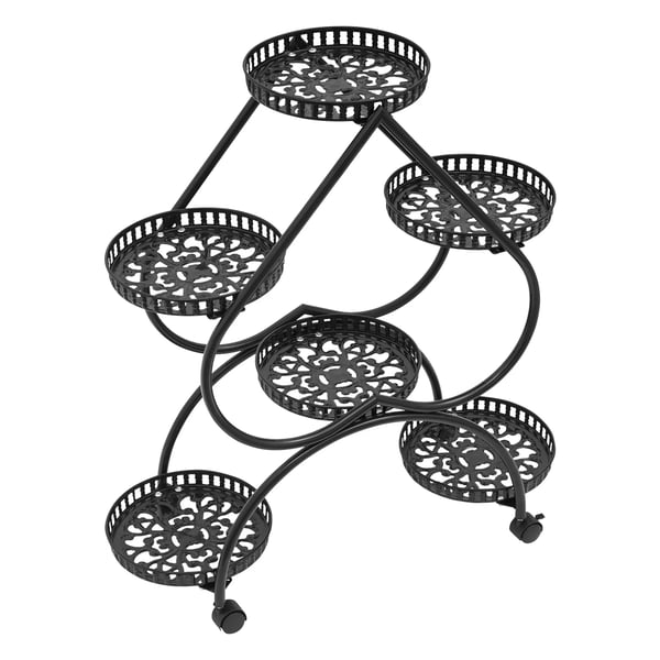 Plantebord, 6-lags design, holdbar metal konstruktion,sort