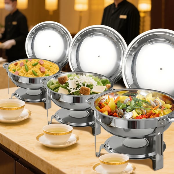 Chafing Dish, Rostfritt Stål, Komplett Bufféset,Silver