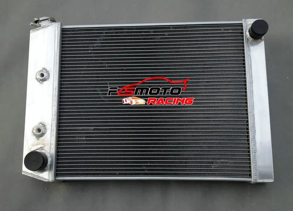 Radiator, Aluminium, Kerne Størrelse 495mm x 425mm x 52mm, Samlet Størrelse 640mm x 435mm x 70mm, Indgang 45mm, Udgange 38mm