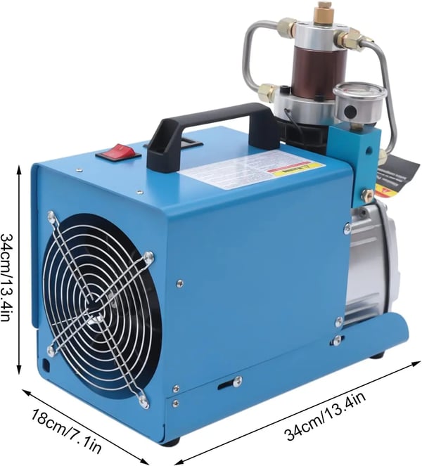 Elektrisk Luftkompressor, 4500 PSI, 13 gal/min Luftstrøm,Blå, EU