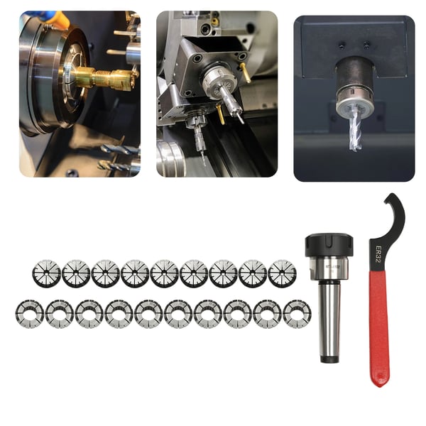 MT3 ER32 Collet Sæt, 18 Colletter, Klemrange 2-20mm, Præcisionsnøjagtighed 0.0006"