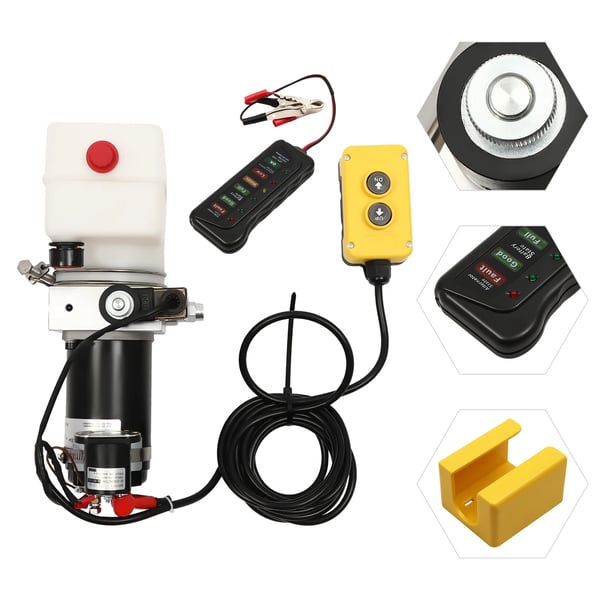 Hydraulisk Pumpe, 800W Effekt, 1,5L Kapacitet,HVID, 12V, EU