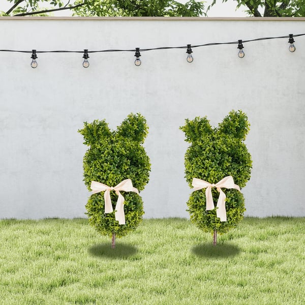 Kunstig Kanin Topiary Træ, Håndlavet, Alsidig Dekoration,grøn