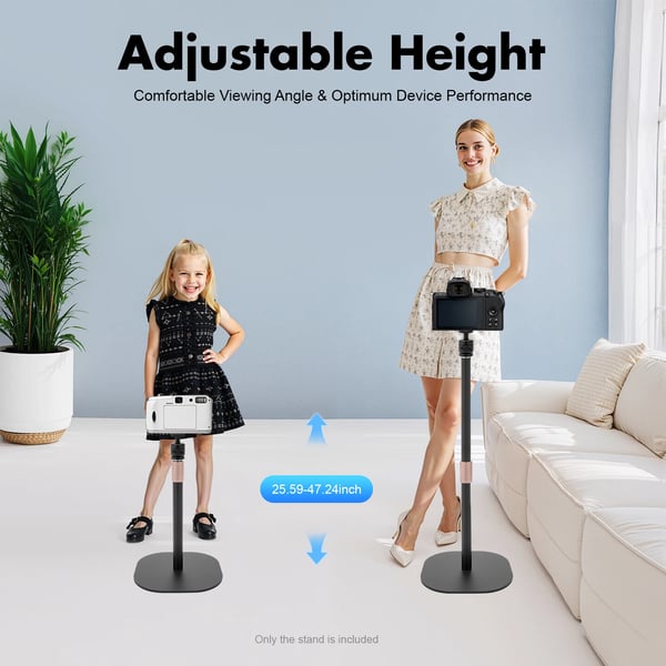 Projektorstand, Justerbar Højde, 360° Rotation,Sort