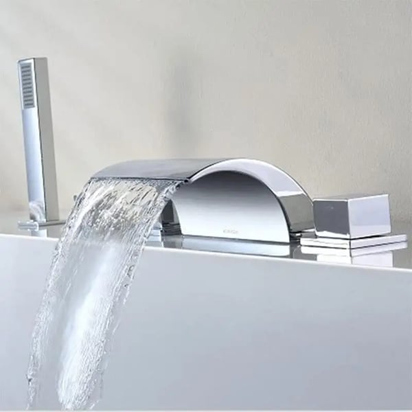 Badkarstillbehör, Vattenfall Design, Messingskonstruktion, Ljus Silver