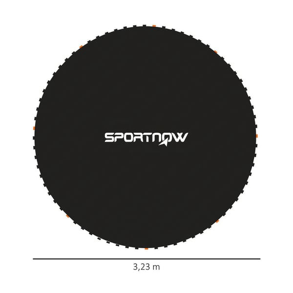 Springboard Ersättningsmatta, 323 cm Diameter, 72 Ringantal, 14 cm Fjäderlängd, svart