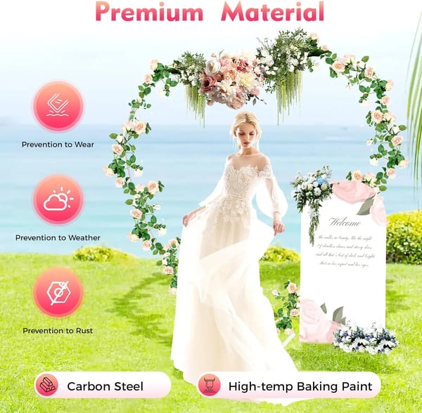 Bryllupsbue, Metal Konstruktion, DIY Ballon- og Blomsterstand,HVID, L